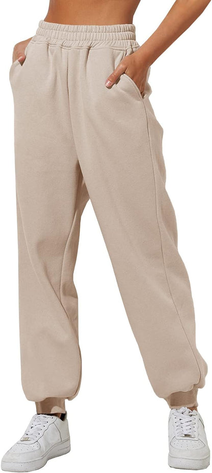 Yovela Sweatpants Women Baggy High Waisted Sweat Pants Fall Clothes Casual Joggers Y2k Aesthetic Warm Trousers with Pockets