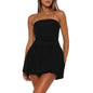 Women Y2k Puff Bubble Dress 2024 Summer Strapless Mini Dress Casual Patchwork Bandeau Tube Corset Party Sundress