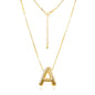 Bubble Letter Necklace Gold Initial Necklace for Women Trendy Balloon Letter Necklace Dainty Gold Necklaces for Women Birthday Christmas Gifts for Women Her Wife Mom Girlfriend Teen Girl