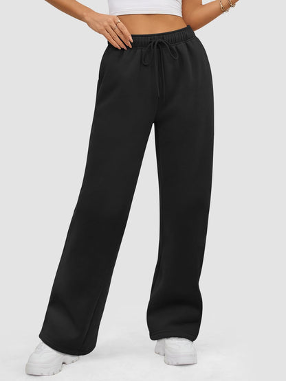 ATHMILE Womens Sweatpants 2024 Baggy Wide Fleece Lined Straight Leg Pants