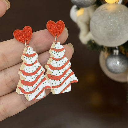 Christmas Tree Earrings for Women Xmas Earrings Colourful Christmas Tree Drop Dangle Earrings Christmas Tree Cake Earrings Christmas Tree Cat Earrings Acrylic Christmas Holiday Jewelry