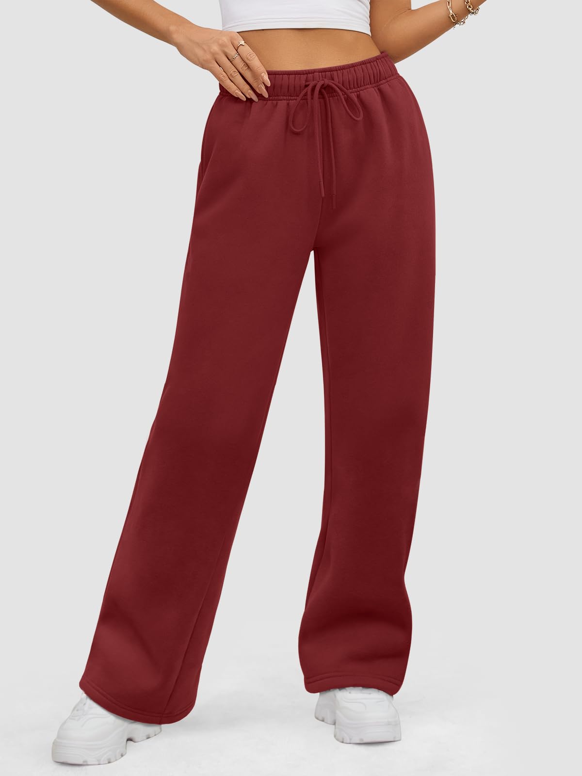 ATHMILE Womens Sweatpants 2024 Baggy Wide Fleece Lined Straight Leg Pants
