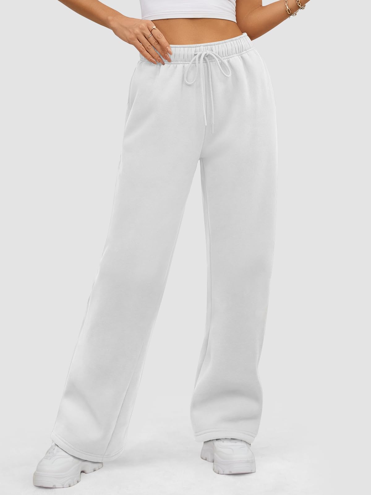 ATHMILE Womens Sweatpants 2024 Baggy Wide Fleece Lined Straight Leg Pants