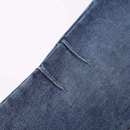 Women's Modern Straight Jeans Wide Leg Casual 2024 Boyfriend Cropped Raw Hem Denim Pants Cropped Wide-Leg Jeans