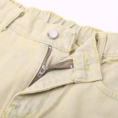 Women's Modern Straight Jeans Wide Leg Casual 2024 Boyfriend Cropped Raw Hem Denim Pants Cropped Wide-Leg Jeans