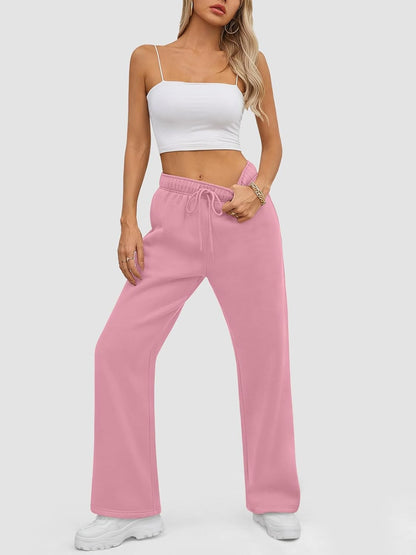 ATHMILE Womens Sweatpants 2024 Baggy Wide Fleece Lined Straight Leg Pants