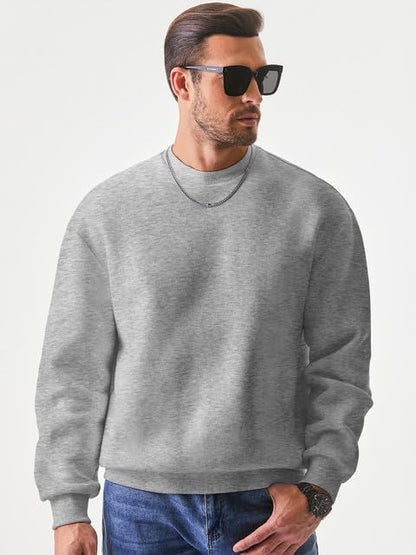 JMIERR Men's Casual Long Sleeves Crewneck Sweatshirts Cotton Pullover Sweatshirt for Men