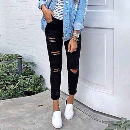 Women's Modern Straight Jeans Wide Leg Casual 2024 Boyfriend Cropped Raw Hem Denim Pants Cropped Wide-Leg Jeans