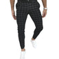 Men's Fashion Stretch Dress Pants Slim Fit Plaid Skinny Long Pants Casual Business Golf Dress Pants