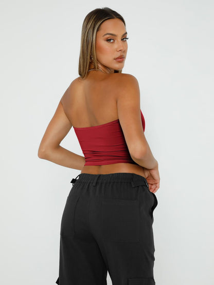 Trendy Queen Womens Tube Tops Strapless Crop Tops Basic Backless Sleeveless Bandeau Going Out Cute 2024 Summer Outfits