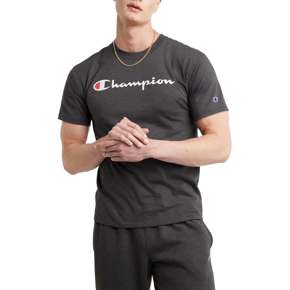 Champion Men's T-Shirt, Classic Graphic T-Shirt, Soft and Comfortable T-Shirts for Men, Script Logo (Reg. or Big & Tall)