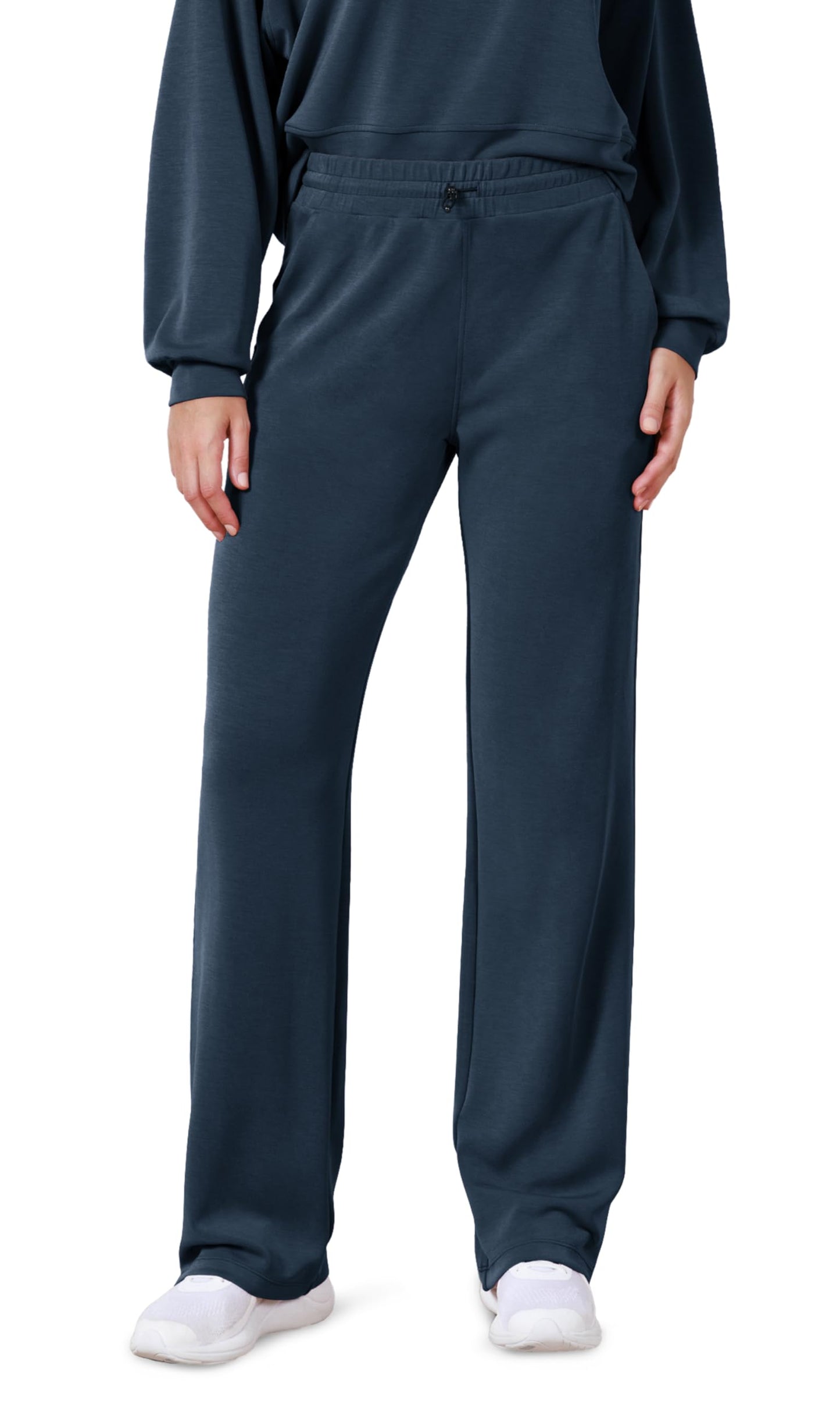 ODODOS Women's Modal Soft Wide Leg Pants with Pockets Adjustable Shockcord High Waist Casual Lounge Pants-27/29/31" Inseam