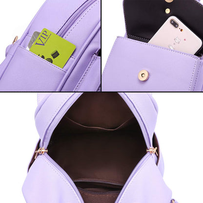 I IHAYNER Girls Bowknot Cute Leather Backpack Mini Backpack Purse for Women