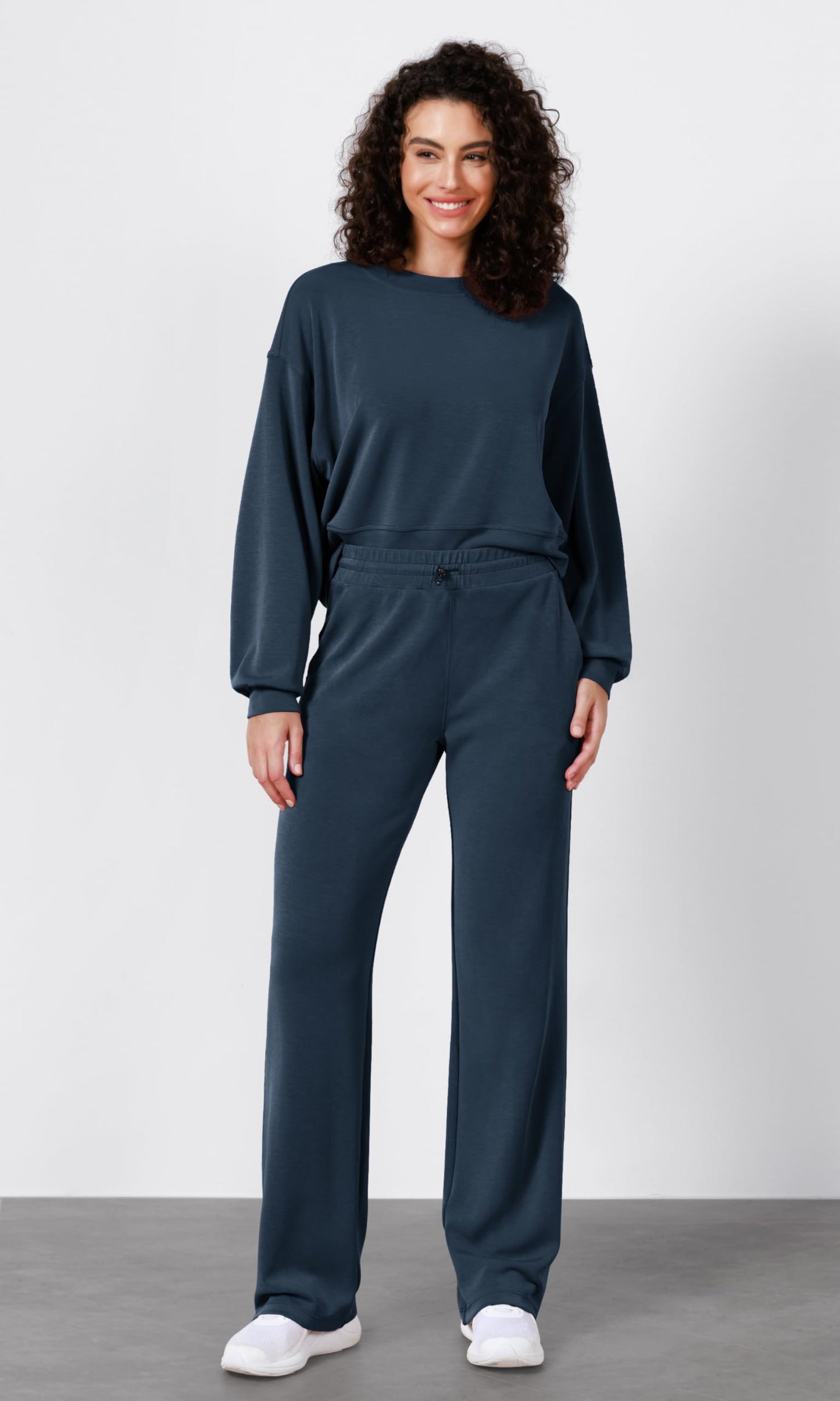 ODODOS Women's Modal Soft Wide Leg Pants with Pockets Adjustable Shockcord High Waist Casual Lounge Pants-27/29/31" Inseam