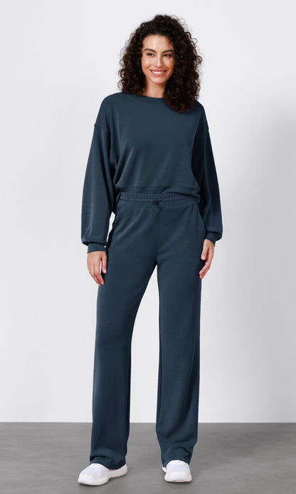 ODODOS Women's Modal Soft Wide Leg Pants with Pockets Adjustable Shockcord High Waist Casual Lounge Pants-27/29/31" Inseam