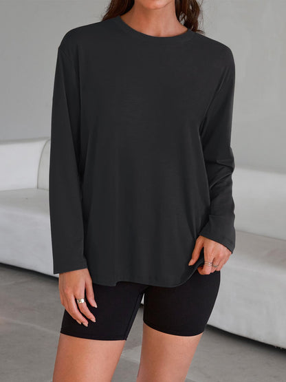 Trendy Queen Womens Oversized Long Sleeve T Shirts Basic Crewneck Tee Fall Tops Casual Workout Fashion Casual Y2K Clothes