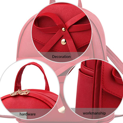 I IHAYNER Girls Bowknot Cute Leather Backpack Mini Backpack Purse for Women