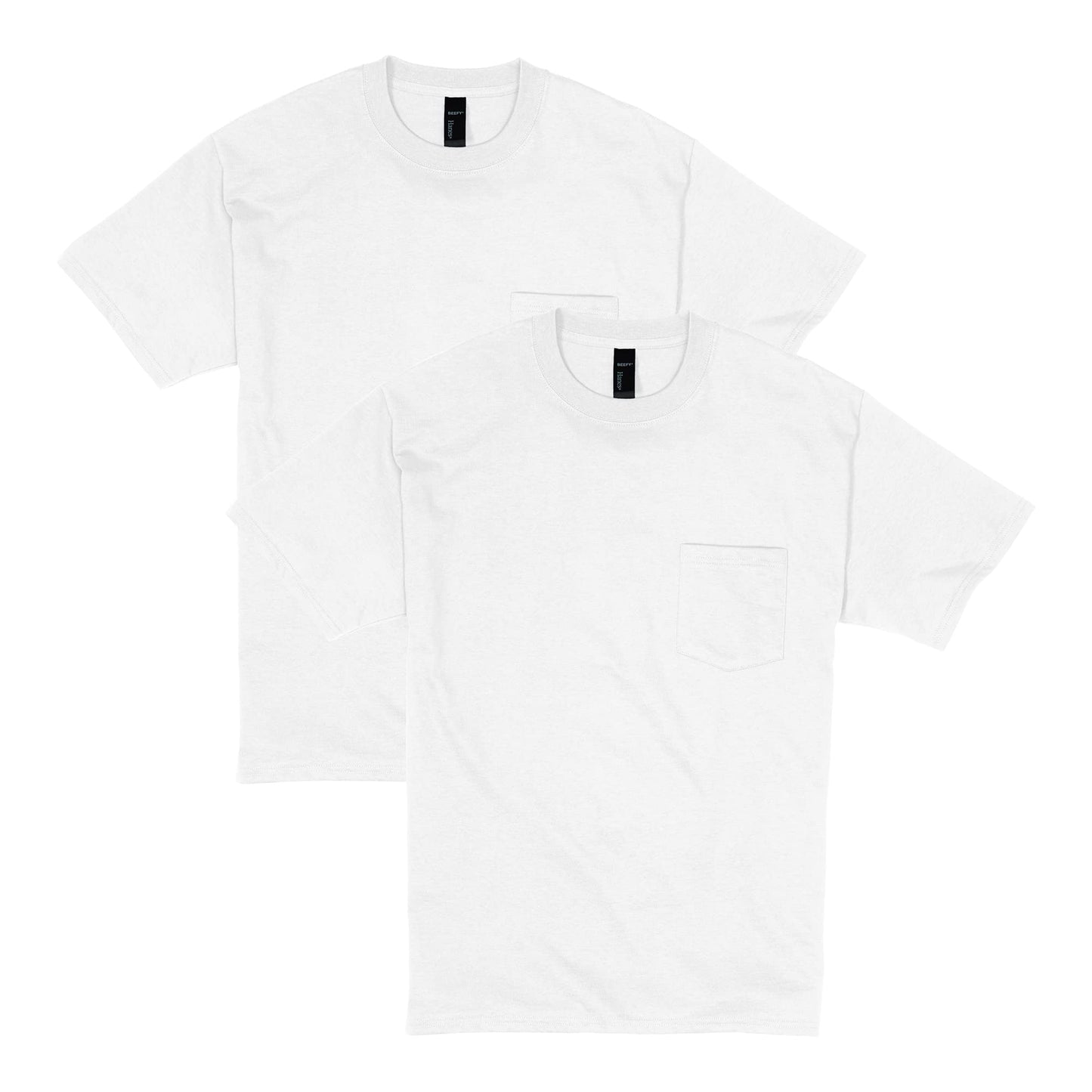 Hanes Men's Heavyweight Pocket T-Shirt, Beefy-T Full-Cut Cotton Pocket Tee for Men, Crewneck T-Shirt For Men, 1 or 2 Pack