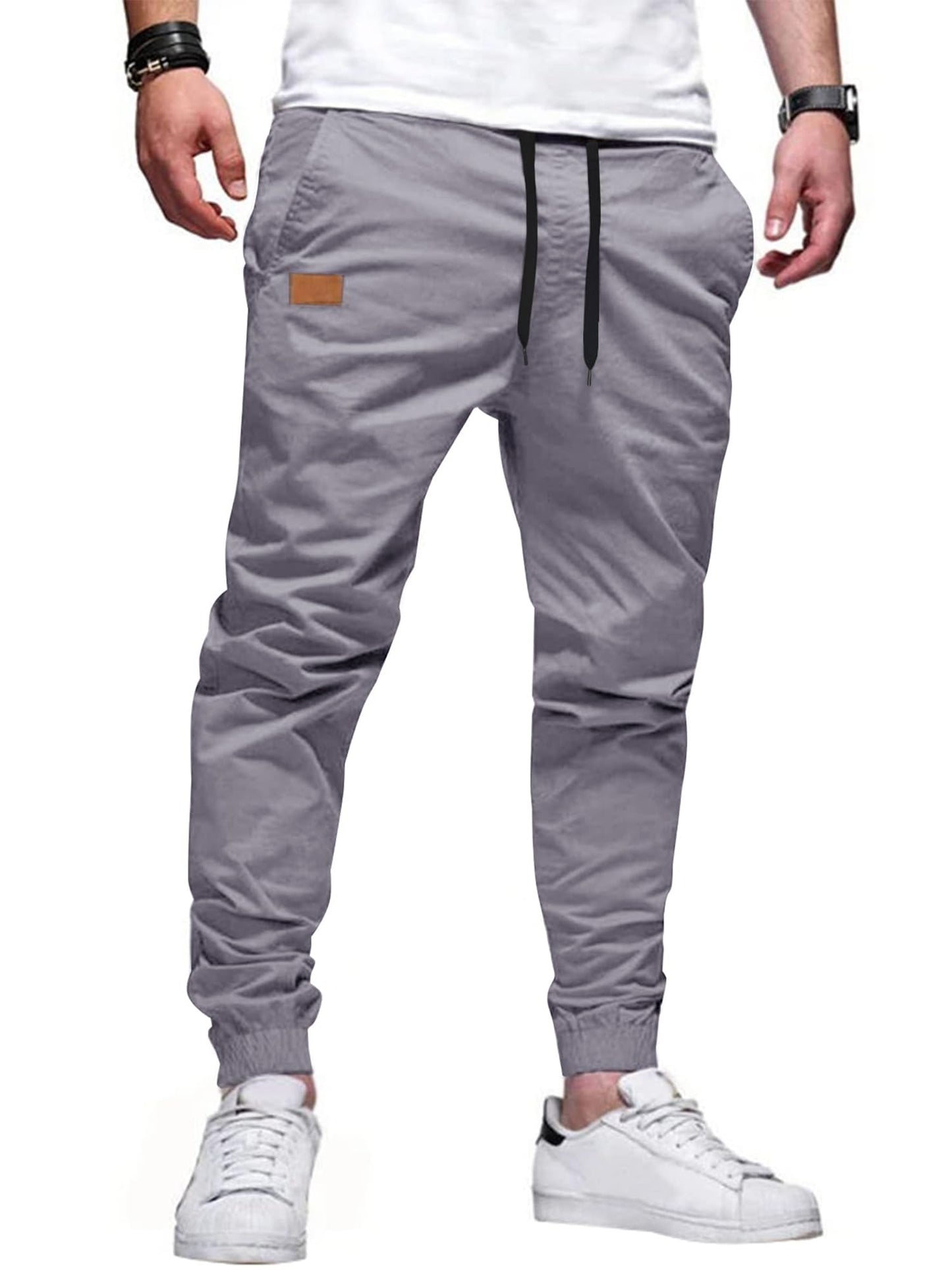 Joggers for Men Cotton Drawstring Chino Cargo Pants Hiking Outdoor Twill Track Jogger Sweatpants