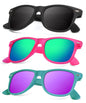 KALIYADI Polarized Sunglasses for Men and Women Matte Finish Sun glasses Color Mirror Lens UV Blocking (3 Pack)