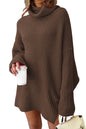 LILLUSORY Womens Turtleneck Oversized Long Sweater Dress 2024 Plus Size Tunic Pullover Knit Fall Dresses