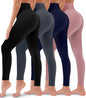 4 Pack Leggings for Women Butt Lift High Waisted Tummy Control No See-Through Yoga Pants Workout Running Leggings