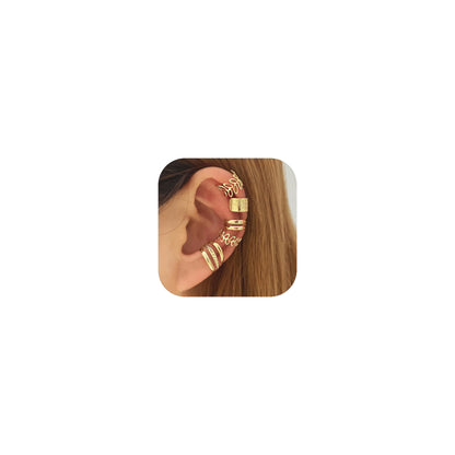 5 Pcs Gold Ear Cuffs for Women Non Piercing Ear Cuff Earrings Clip on Earring Set Huggie Hoop Earrings Cartilage Earrings Stack Jewelry for Women