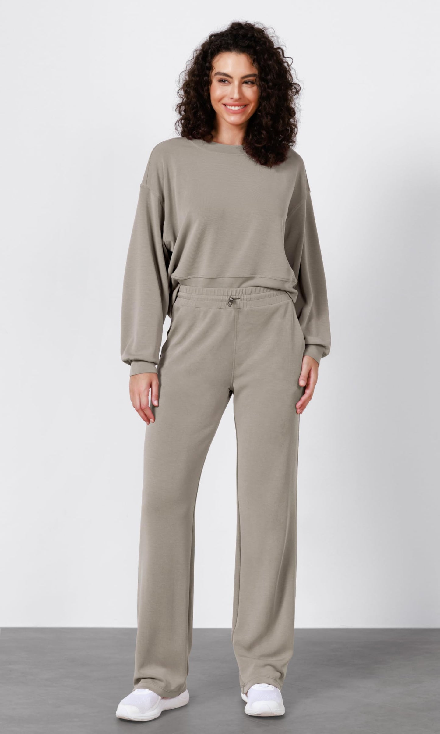 ODODOS Women's Modal Soft Wide Leg Pants with Pockets Adjustable Shockcord High Waist Casual Lounge Pants-27/29/31" Inseam