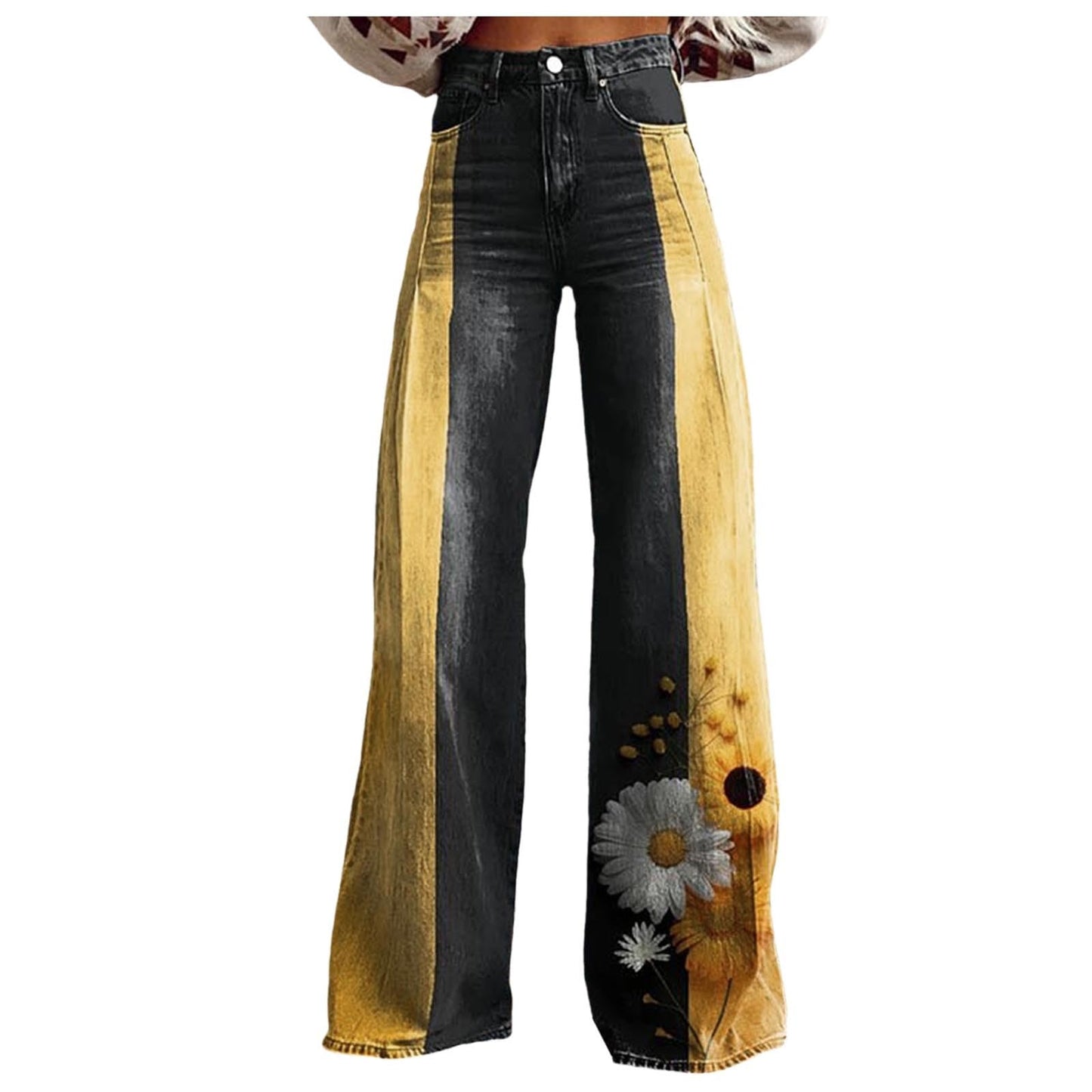 Jeans for Women High Waist Stretch Skinny Jean Button Fly Stretchy Straight Legs Denim Pants Destroyed Denim Pants