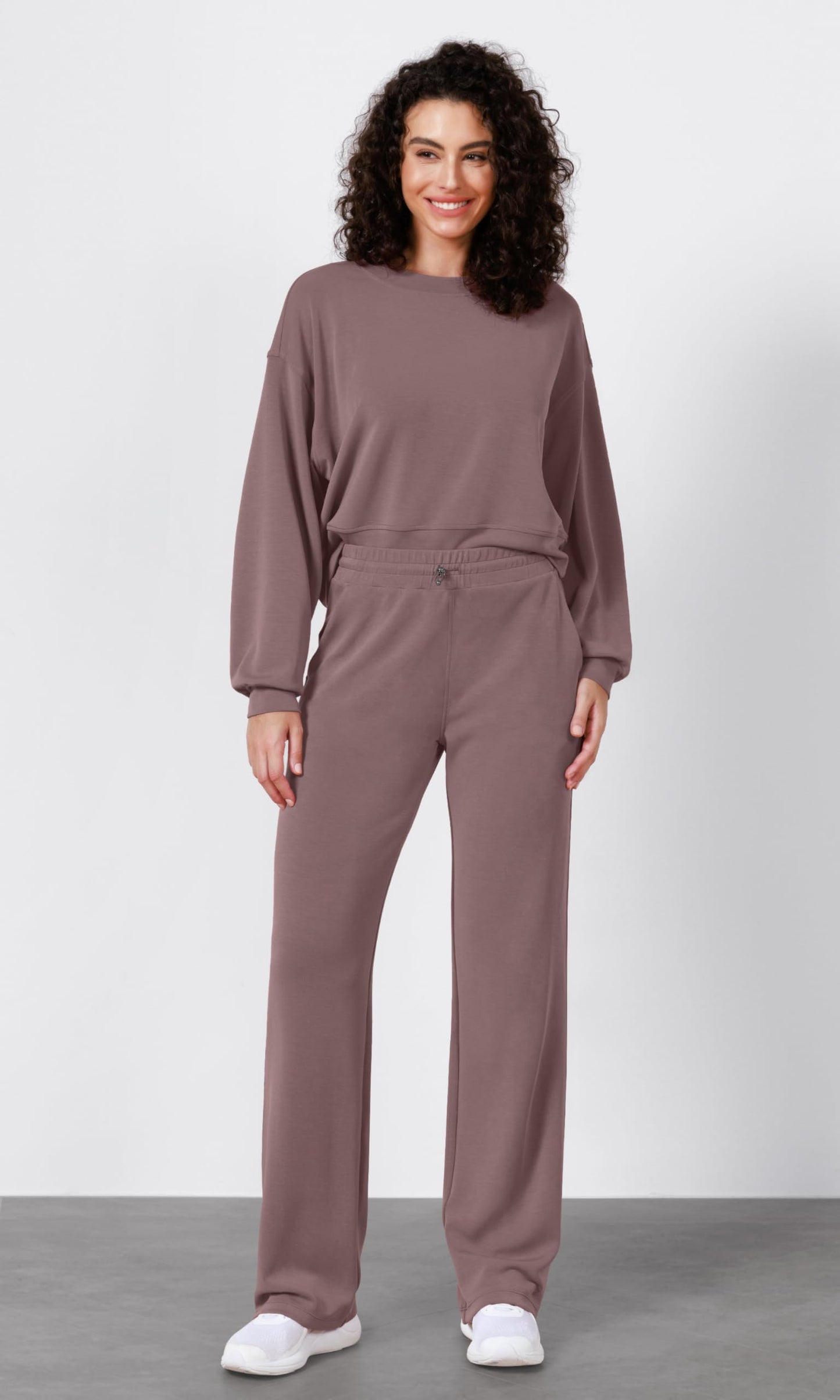 ODODOS Women's Modal Soft Wide Leg Pants with Pockets Adjustable Shockcord High Waist Casual Lounge Pants-27/29/31" Inseam