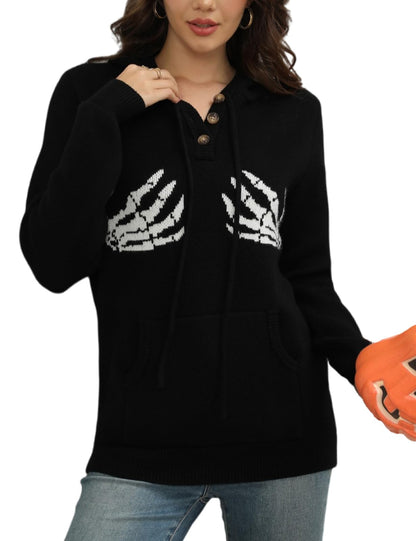 CiCiBird Women Fall Hoodies Sweater Knit V Neck Tops Oversized Fashion Pullover Casual Long Sleeve Shirts with Pockets