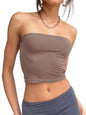 Trendy Queen Womens Tube Tops Strapless Crop Tops Basic Backless Sleeveless Bandeau Going Out Cute 2024 Summer Outfits