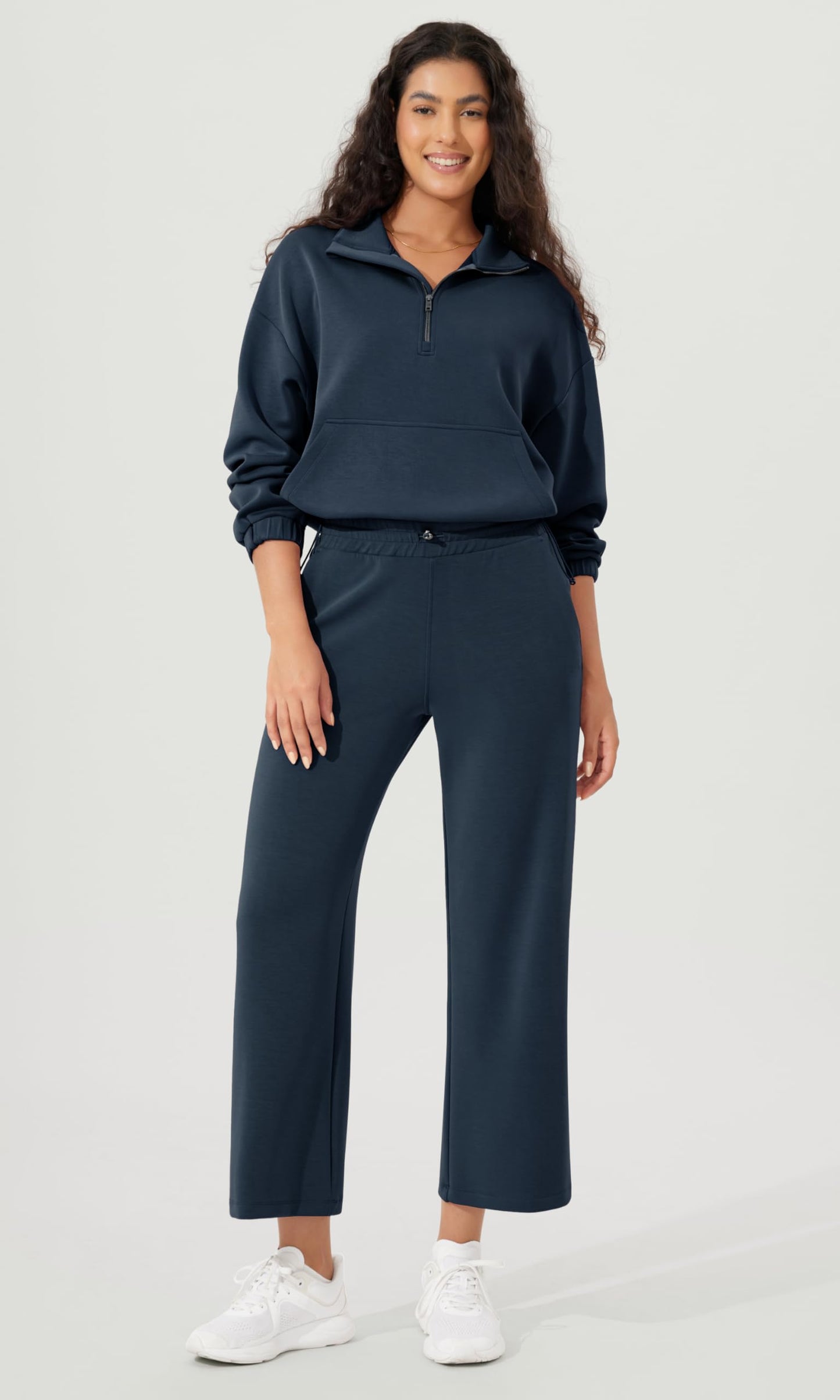 ODODOS Women's Modal Soft Wide Leg Pants with Pockets Adjustable Shockcord High Waist Casual Lounge Pants-27/29/31" Inseam