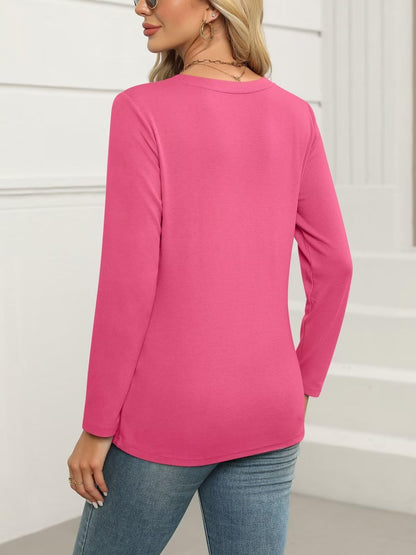 ORANDESIGNE Women's Long Sleeve Shirts Fall Zipper Tops Tunics Ladies Casual Tees Blouses
