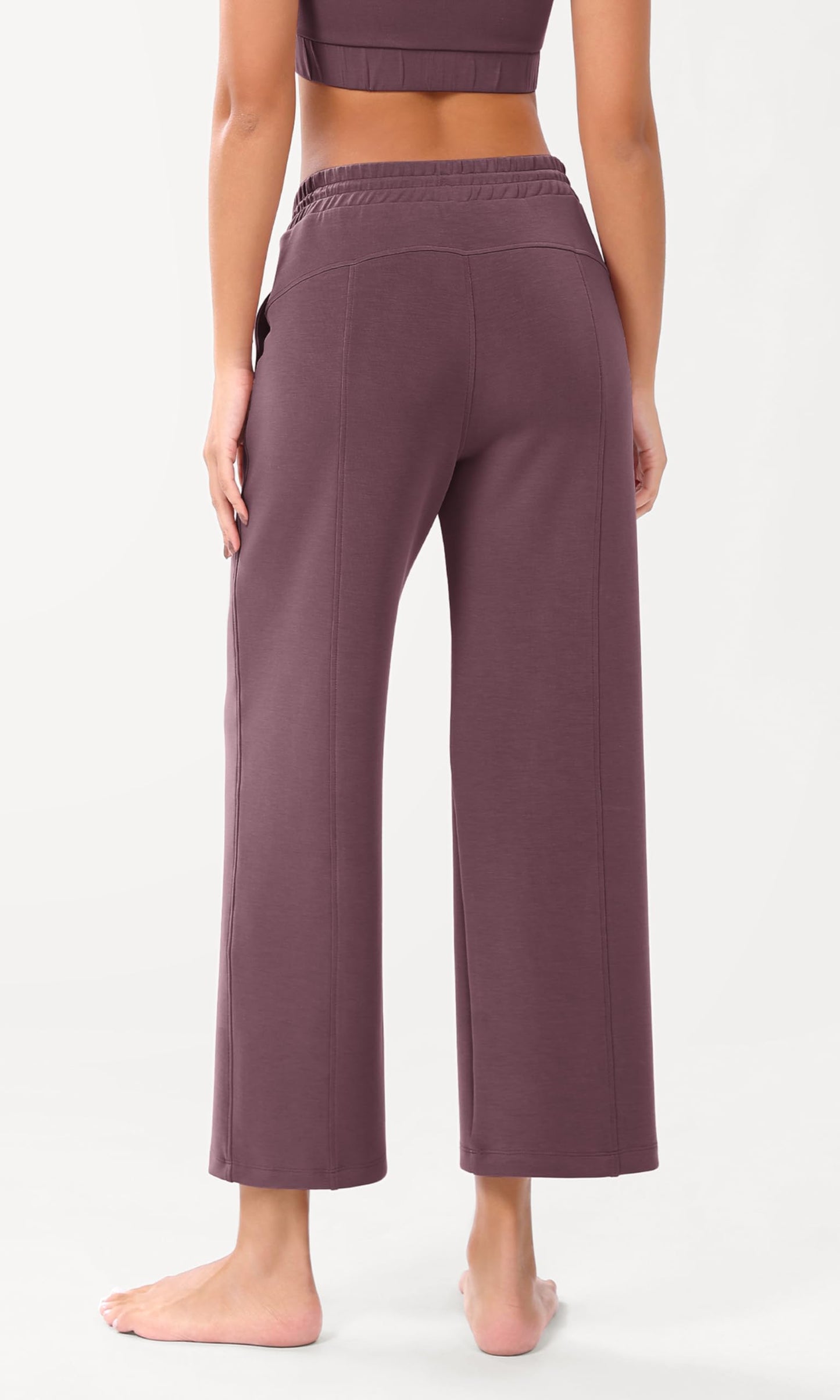 ODODOS Women's Modal Soft Wide Leg Pants with Pockets Adjustable Shockcord High Waist Casual Lounge Pants-27/29/31" Inseam