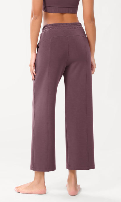 ODODOS Women's Modal Soft Wide Leg Pants with Pockets Adjustable Shockcord High Waist Casual Lounge Pants-27/29/31" Inseam