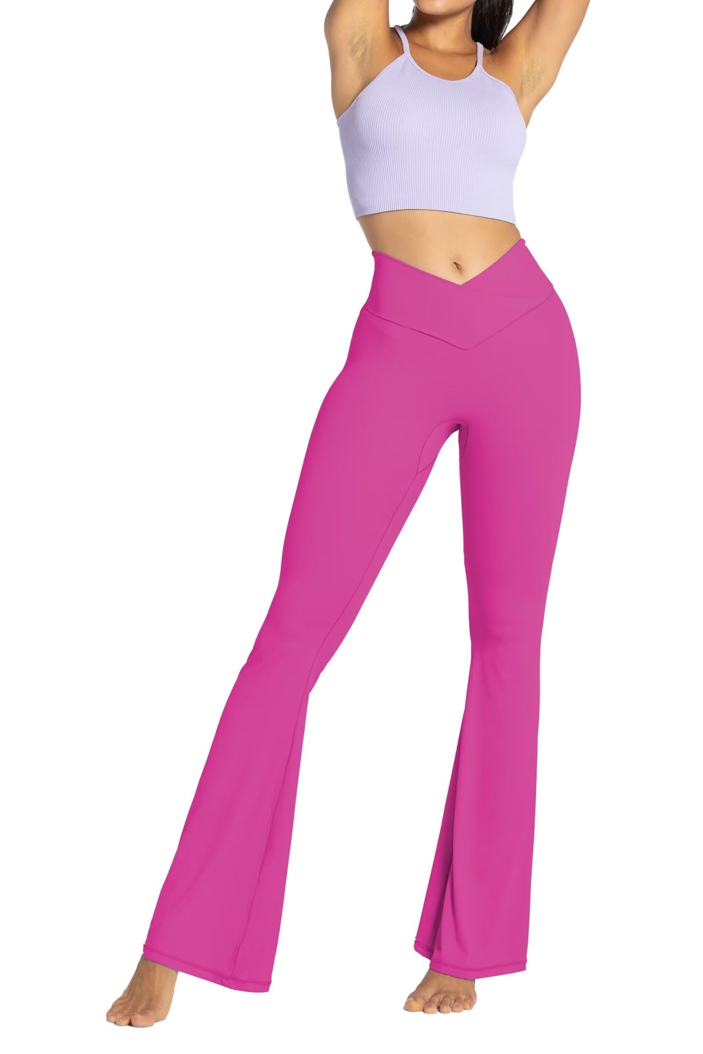 Sunzel Womens Flare Leggings with Tummy Control Crossover Waist and Wide Leg