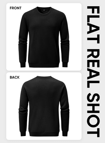 JMIERR Men's Casual Long Sleeves Crewneck Sweatshirts Cotton Pullover Sweatshirt for Men