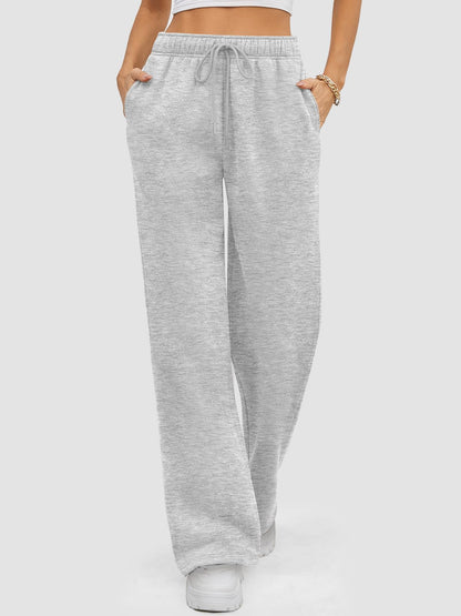 ATHMILE Womens Sweatpants 2024 Baggy Wide Fleece Lined Straight Leg Pants