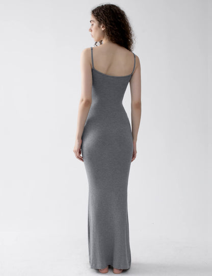 PUMIEY Women's Slip Maxi Dress Sexy Ribbed Bodycon Dresses Long Dress