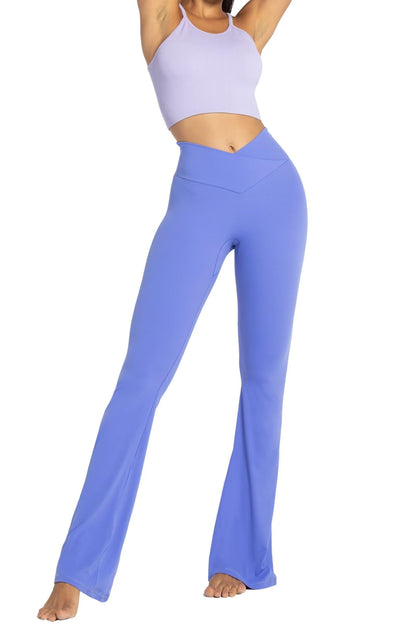 Sunzel Womens Flare Leggings with Tummy Control Crossover Waist and Wide Leg
