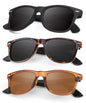 KALIYADI Polarized Sunglasses for Men and Women Matte Finish Sun glasses Color Mirror Lens UV Blocking (3 Pack)