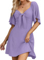 Dokotoo Womens Dresses 2024 Fall Summer Deep V Neck Elegant Bow tie Mini Dress S-XL