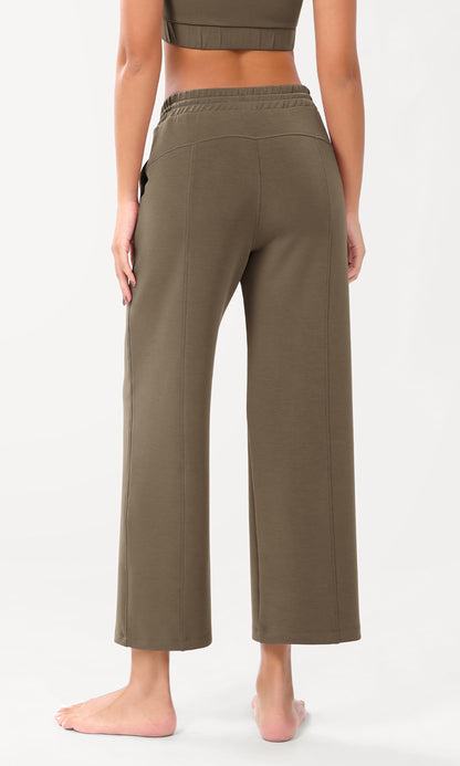 ODODOS Women's Modal Soft Wide Leg Pants with Pockets Adjustable Shockcord High Waist Casual Lounge Pants-27/29/31" Inseam