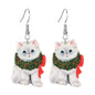 coadipress Christmas Cat Earrings for Women Cute Funny Christmas Cat Animal Earrings Lovely Santa Hat Kitten Christmas Socks Cat Christmas Tree Cat Earrings Xmas Holiday Earrings