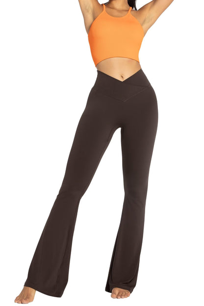 Sunzel Womens Flare Leggings with Tummy Control Crossover Waist and Wide Leg