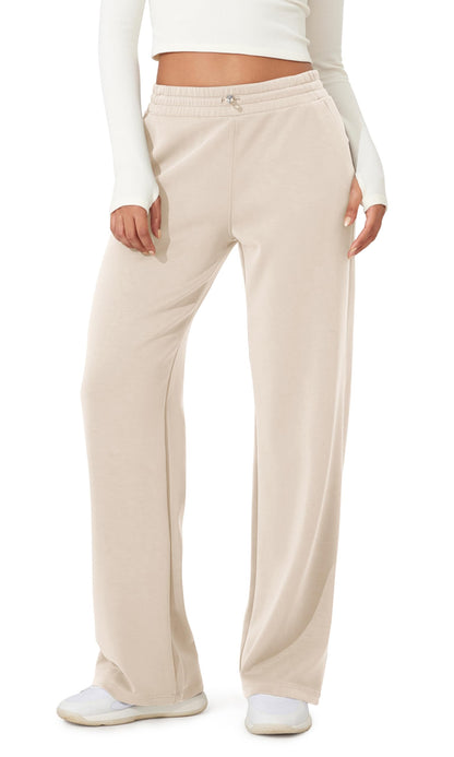 ODODOS Women's Modal Soft Wide Leg Pants with Pockets Adjustable Shockcord High Waist Casual Lounge Pants-27/29/31" Inseam