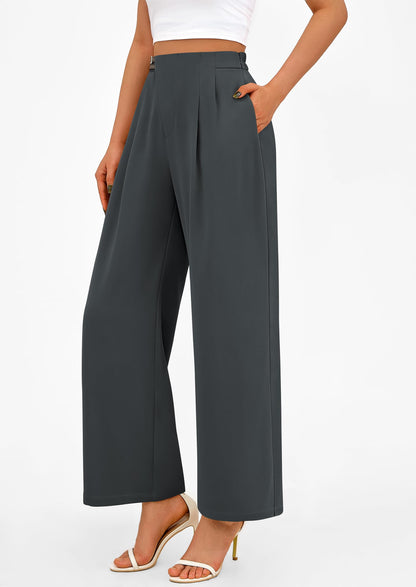 PRETTYGARDEN Women's Wide Leg Pants Dressy High Waisted Business Casual Work Office Suit Palazzo Pant Trousers