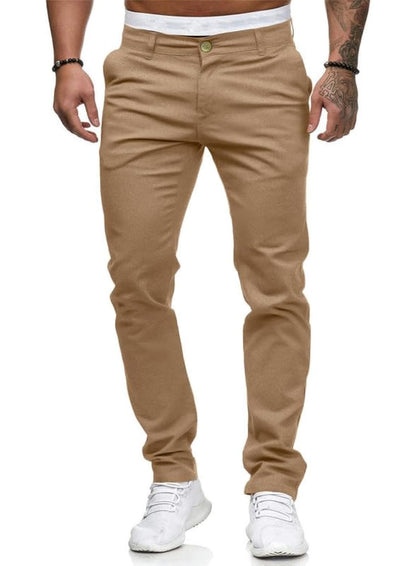HUNGSON Mens Chinos Slim Fit Stretch Flat-Front Skinny Dress Pants