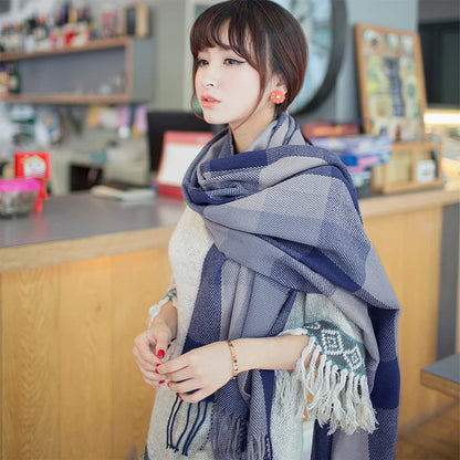 YSense Women's Long Plaid Blanket Scarf Chunky Oversized Winter Fall Warm Scarf Big Tartan Scarves Wrap Shawl Ladies Gifts